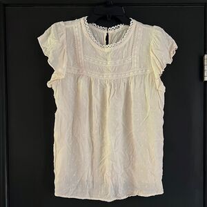 Mine Cream Relaxed Ruffled Blouse